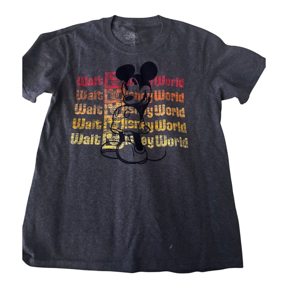 Disney Parks Mickey Mouse Walt Disney World Boys T-Shirt Gray Size M